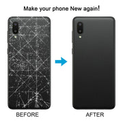For Samsung Galaxy A02 Battery Back Cover with Camera Lens Cover (Black)
