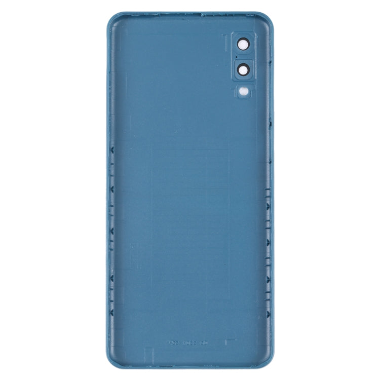 For Samsung Galaxy A02 Battery Back Cover with Camera Lens Cover (Blue)