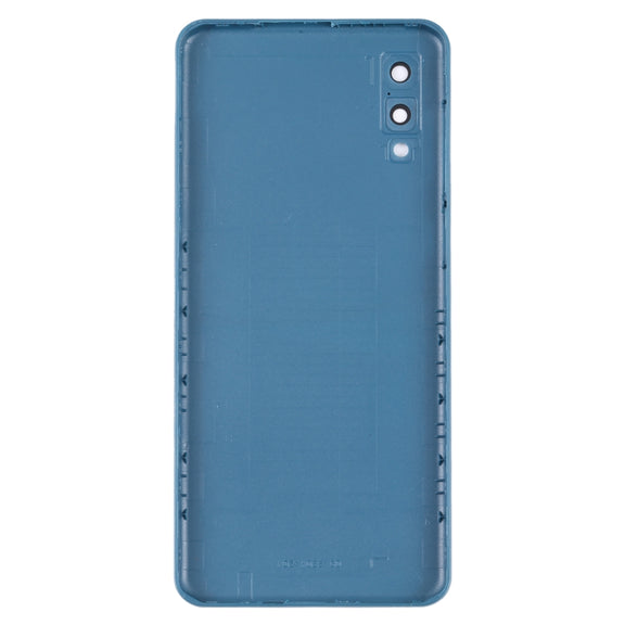 For Samsung Galaxy A02 Battery Back Cover with Camera Lens Cover (Blue)