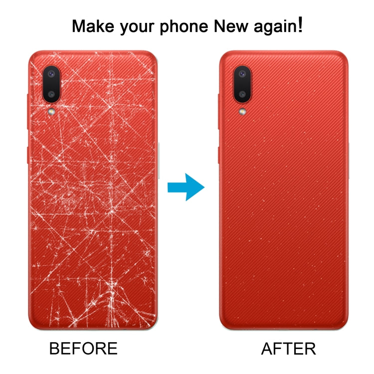 For Samsung Galaxy A02 Battery Back Cover with Camera Lens Cover (Red)