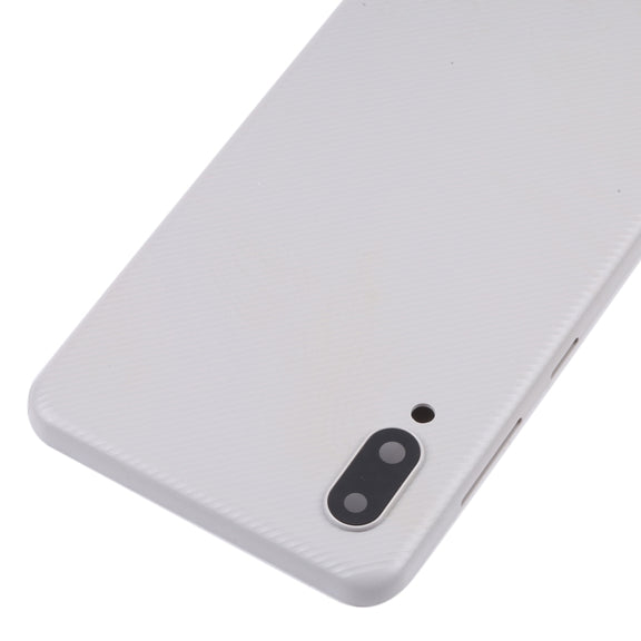 For Samsung Galaxy A02 Battery Back Cover with Camera Lens Cover (White)