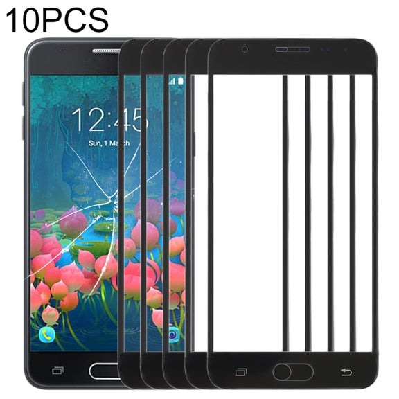 For Samsung Galaxy J5 Prime, On5 (2016), G570F/DS, G570Y 10pcs Front Screen Outer Glass Lens (Black)