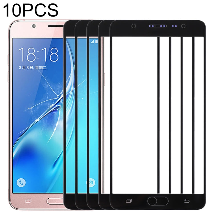 For Samsung Galaxy J7 Max 10pcs Front Screen Outer Glass Lens (Black)
