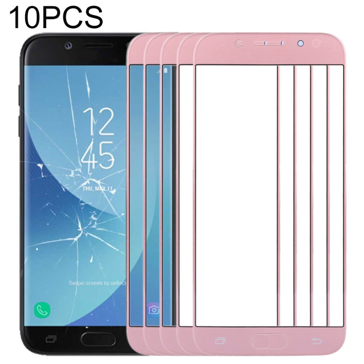 For Samsung Galaxy J5 (2017) / J530 10pcs Front Screen Outer Glass Lens (Rose Gold)
