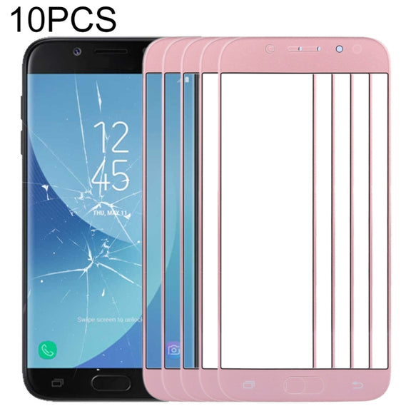 For Samsung Galaxy J5 (2017) / J530 10pcs Front Screen Outer Glass Lens (Rose Gold)