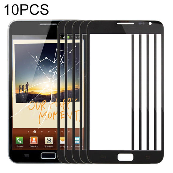 For Samsung Galaxy Note N7000 / i9220 10pcs Front Screen Outer Glass Lens (Black)