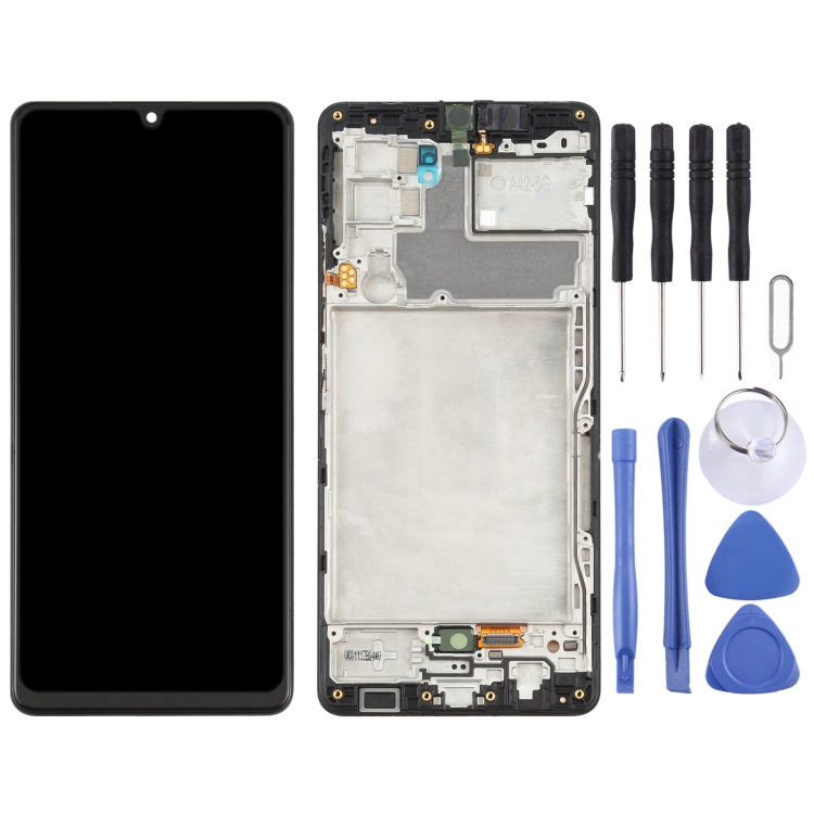 Original Super AMOLED LCD Screen for Samsung Galaxy A42 5G SM-A426 Digitizer Full Assembly with Frame (Black)