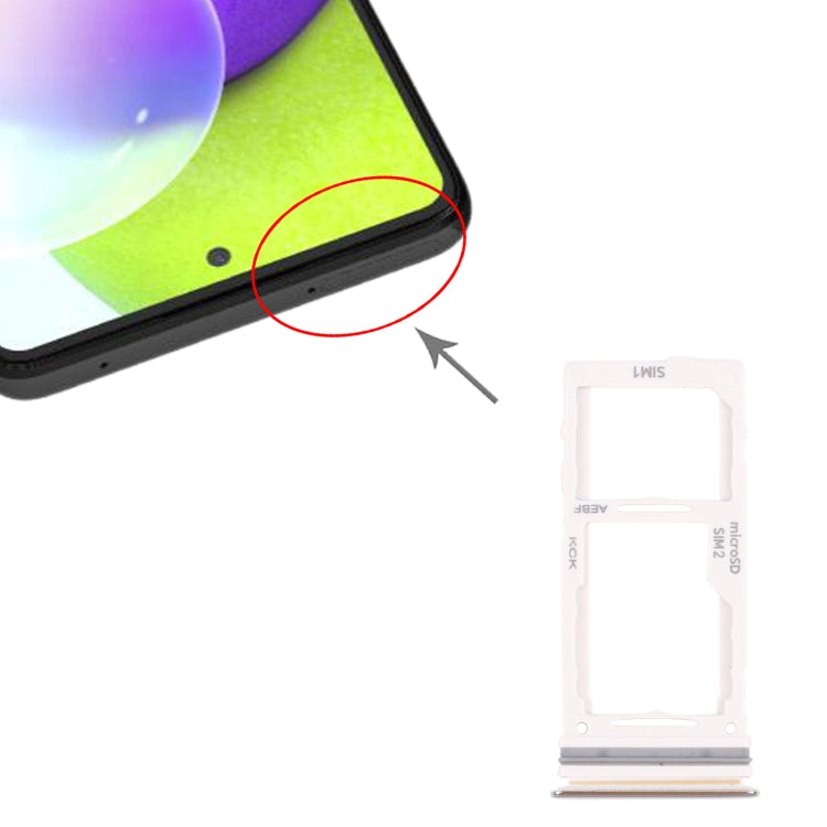 For Samsung Galaxy A52 SM-A525 SIM Card Tray + SIM Card Tray / Micro SD Card Tray (Silver)