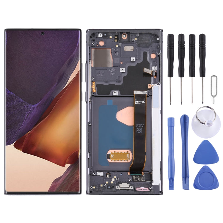 Original Super AMOLED LCD Screen for Samsung Galaxy Note20 Ultra SM-N986(5G Version) Digitizer Full Assembly With Frame (Black)