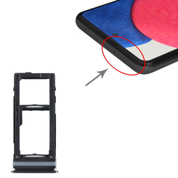 For Samsung Galaxy A52S 5G SM-A528 SIM Card Tray + SIM Card Tray / Micro SD Card Tray (Black)