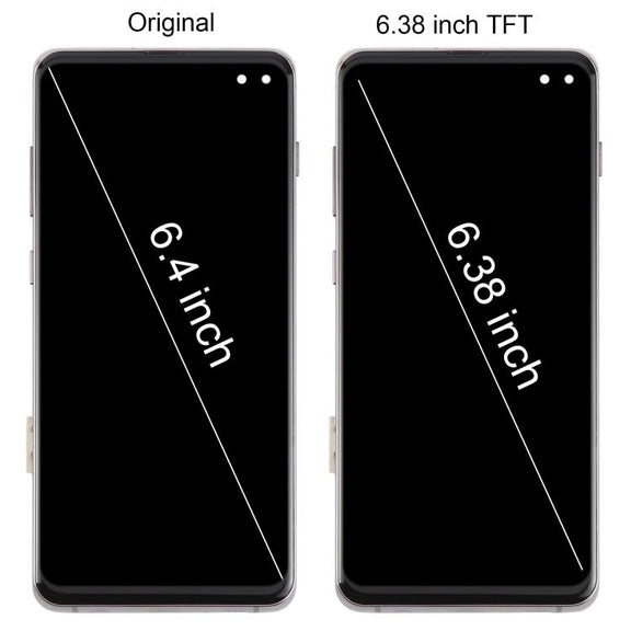 For Samsung Galaxy S10+ SM-G975F 6.38 inch TFT LCD Screen Digitizer Full Assembly with Frame, Not Supporting Fingerprint Identification(Gold)