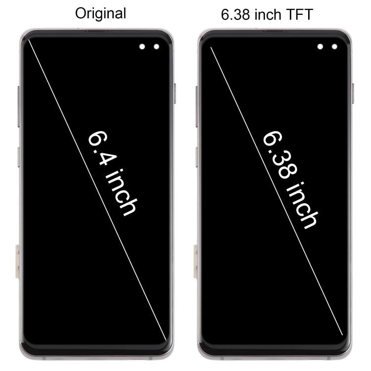 For Samsung Galaxy S10+ SM-G975F 6.38 inch TFT LCD Screen Digitizer Full Assembly with Frame, Not Supporting Fingerprint Identification(Gold)