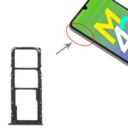 For Samsung Galaxy M42 5G SM-A436B Original SIM Card Tray + SIM Card Tray + Micro SD card tray (Black)