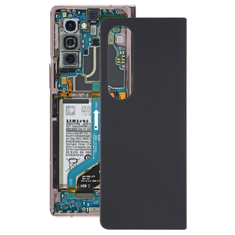 For Samsung Galaxy Z Fold4 SM-F936B Battery Back Cover with Camera Lens Cover(Black)