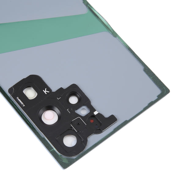 For Samsung Galaxy S23 Ultra SM-S918 Glass Battery Back Cover with Camera Lens Cover(Blue)