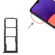 For Samsung Galaxy A22 5G SM-A226B Original SIM Card Tray + SIM Card Tray + Micro SD Card Tray (Black)