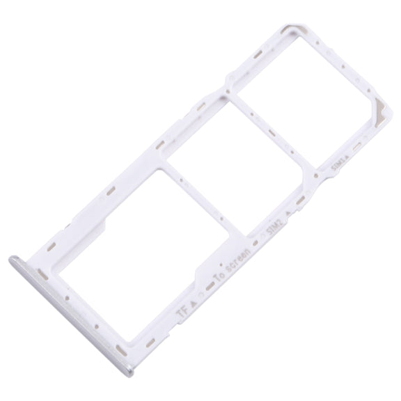 For Samsung Galaxy A22 5G SM-A226B Original SIM Card Tray + SIM Card Tray + Micro SD Card Tray (Silver)