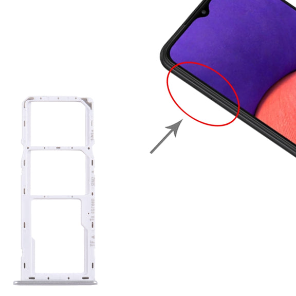 For Samsung Galaxy A22 5G SM-A226B Original SIM Card Tray + SIM Card Tray + Micro SD Card Tray (Silver)