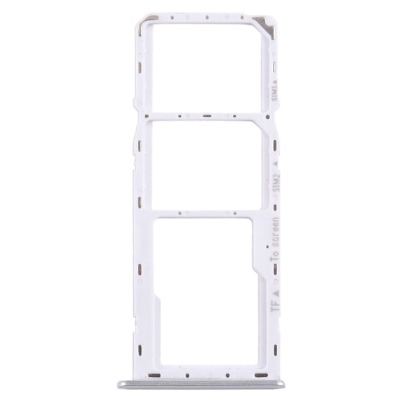 For Samsung Galaxy A22 5G SM-A226B Original SIM Card Tray + SIM Card Tray + Micro SD Card Tray (Silver)