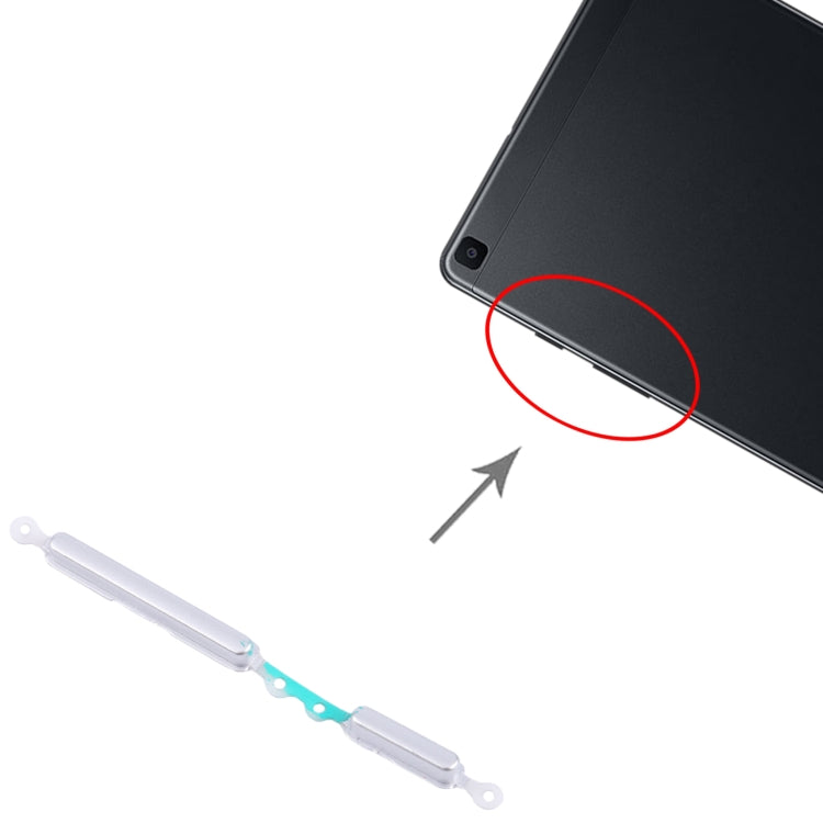 For Samsung Galaxy Tab A 8.0 2019 SM-T290/T295 1set Original Power Button + Volume Control Button (Silver)