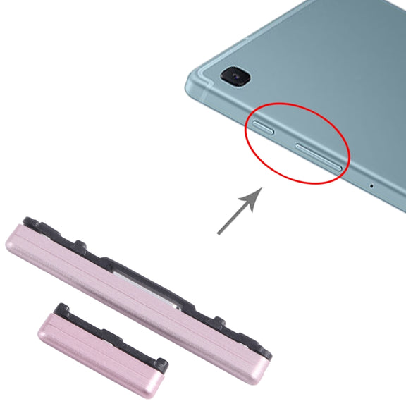 For Samsung Galaxy Tab S6 Lite SM-P610/P615 1set Original Power Button + Volume Control Button (Pink)
