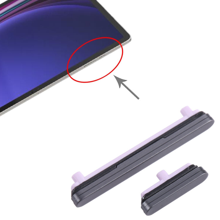 For Samsung Galaxy Tab S9+ SM-X810/X816/X818 1set Original Power Button + Volume Control Button (Grey)