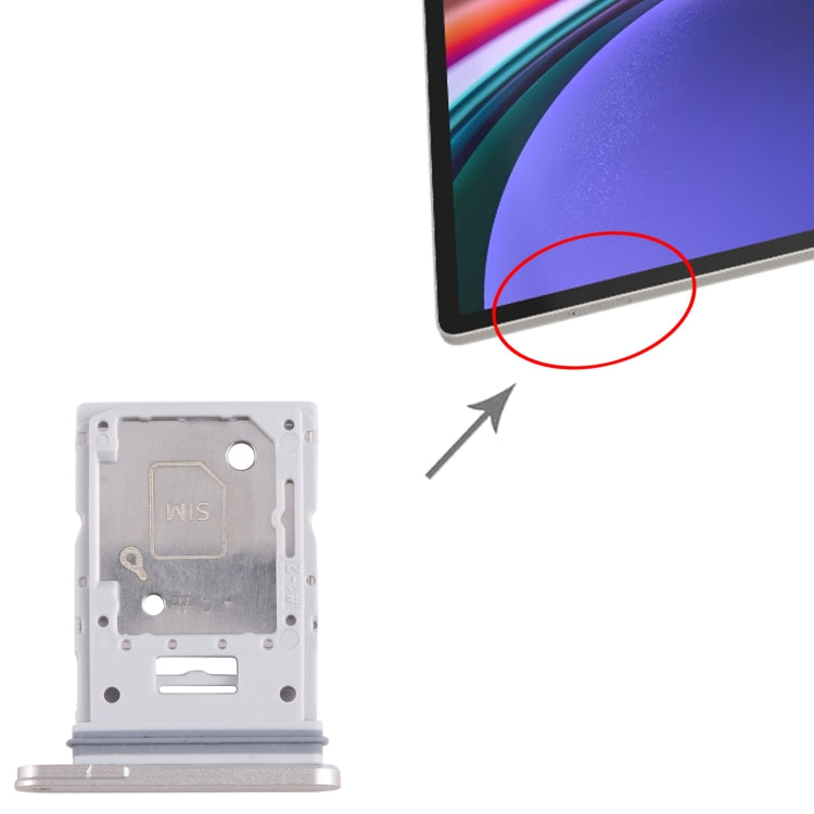For Samsung Galaxy Tab S9+ Original SIM + Micro SD Card Tray (Beige)