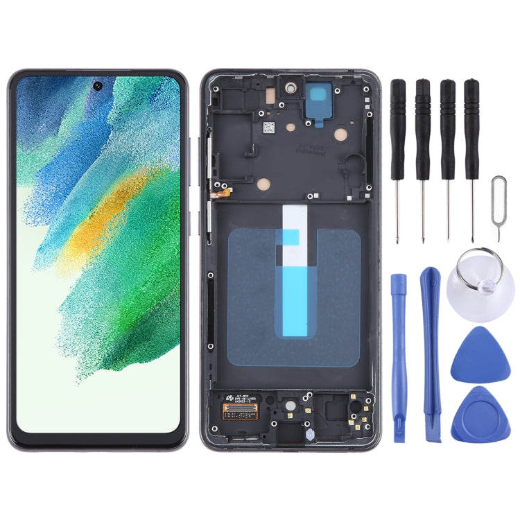 For Samsung Galaxy S21 FE 5G SM-G990B TFT Material LCD Screen Digitizer Full Assembly with Frame, Not Supporting Fingerprint Identification (Black)