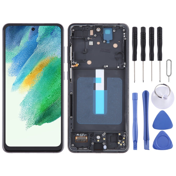 For Samsung Galaxy S21 FE 5G SM-G990B TFT Material LCD Screen Digitizer Full Assembly with Frame, Not Supporting Fingerprint Identification (Black)