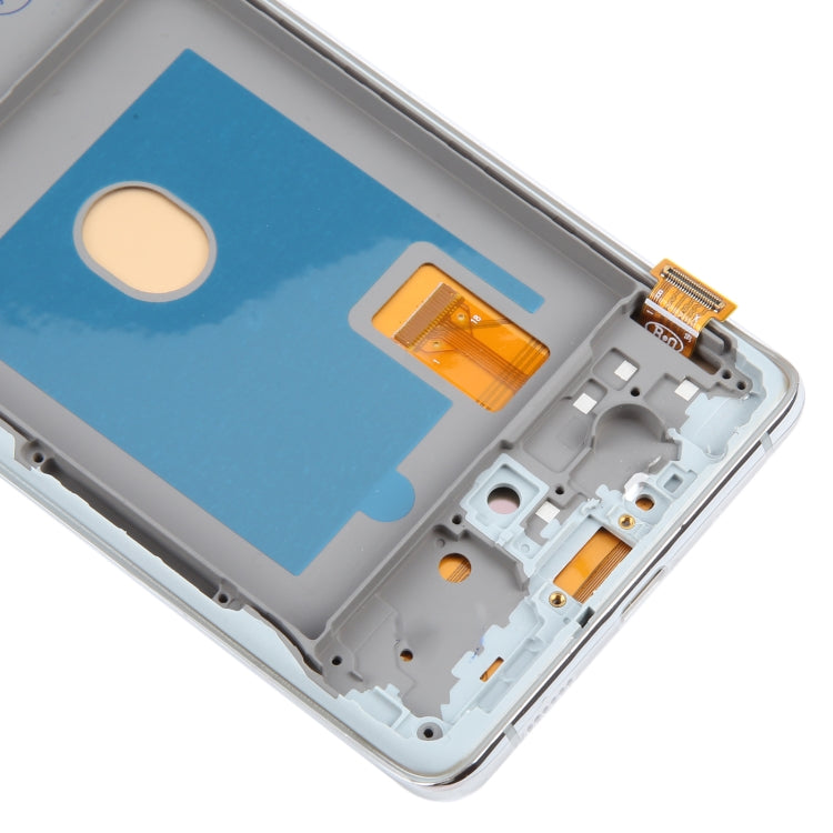 For Samsung Galaxy S20 FE SM-G780F 6.43 inch OLED LCD Screen Digitizer Full Assembly with Frame (Silver)