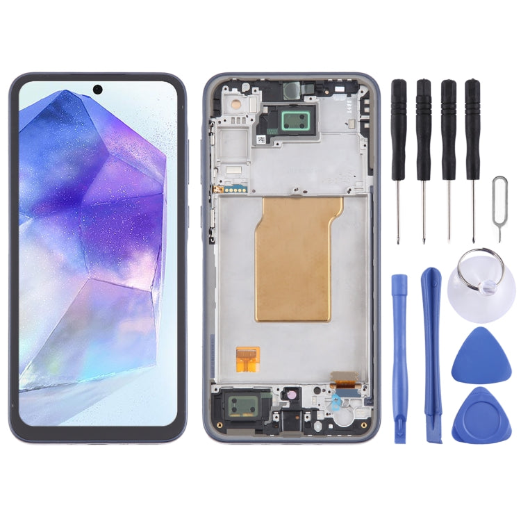 For Samsung Galaxy A35 SM-A356B 6.43 inch OLED LCD Screen Digitizer Full Assembly with Frame(Dark Blue)