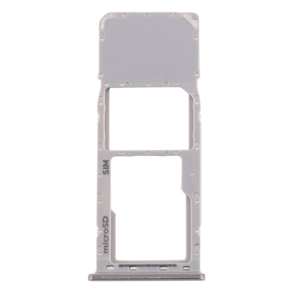 For Galaxy A20 A30 A50 SIM Card Tray + Micro SD Card Tray (Silver)