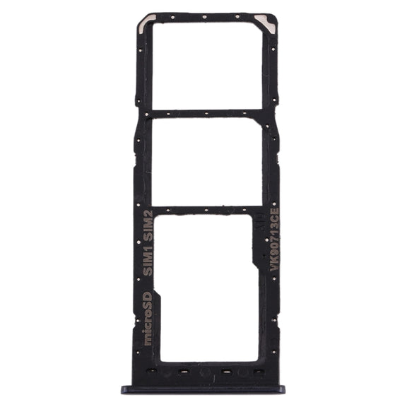 For Galaxy A10 SIM Card Tray + SIM Card Tray + Micro SD Card Tray (Black)