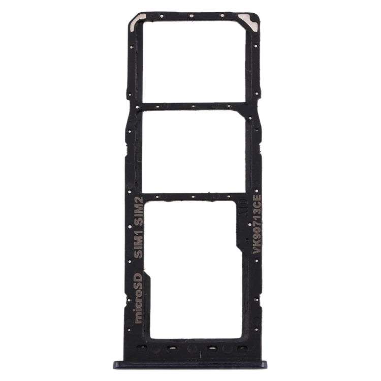 For Galaxy A10 SIM Card Tray + SIM Card Tray + Micro SD Card Tray (Black)