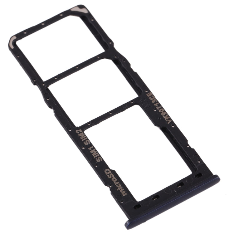 For Galaxy A10 SIM Card Tray + SIM Card Tray + Micro SD Card Tray (Black)