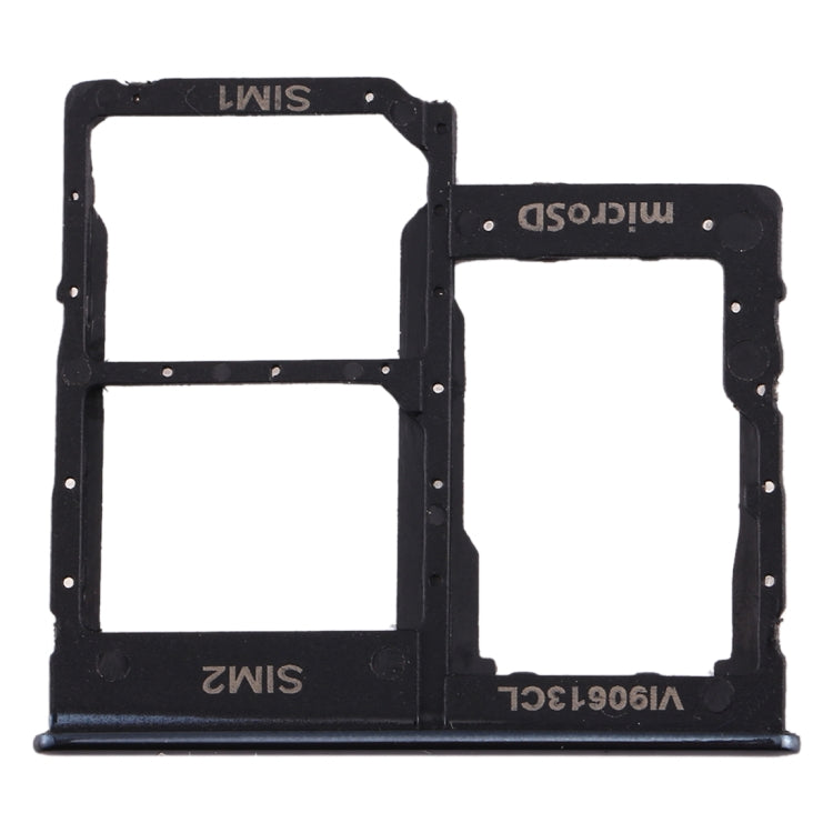 For Galaxy A40 SIM Card Tray + SIM Card Tray + Micro SD Card Tray (Black)