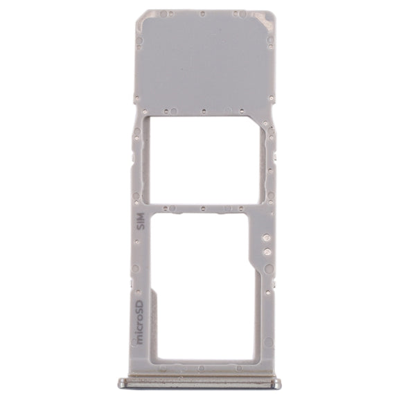 For Galaxy A70 SIM Card Tray + Micro SD Card Tray (Silver)