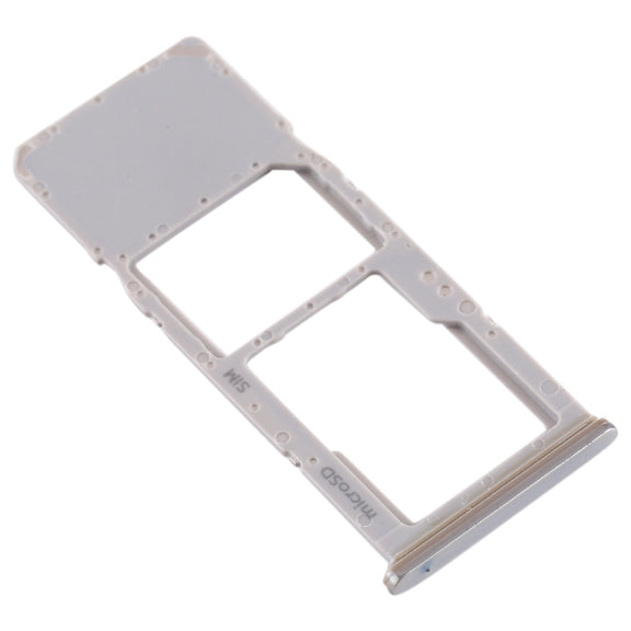 For Galaxy A70 SIM Card Tray + Micro SD Card Tray (Silver)