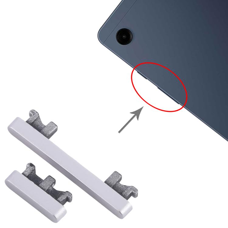 For Samsung Galaxy Tab A9 SM-X110/X115 Power Button and Volume Control Button (Silver)