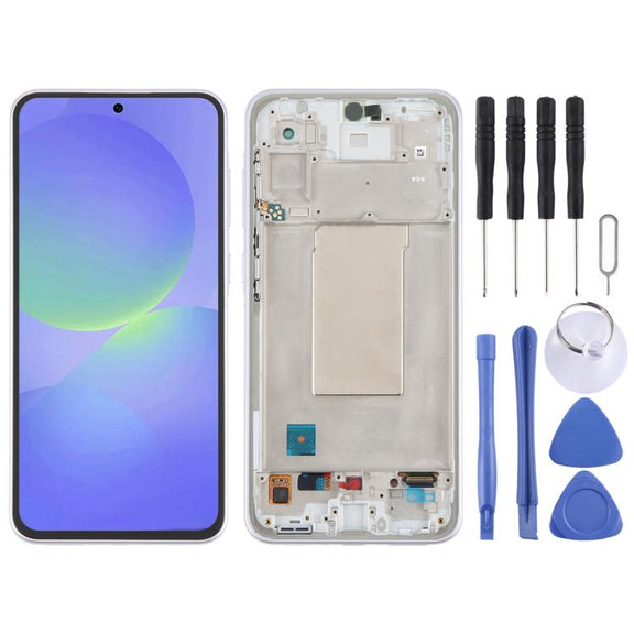 For Samsung Galaxy A36 SM-A366B Original LCD Screen Digitizer Full Assembly with Frame (Purple)