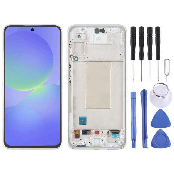 For Samsung Galaxy A36 SM-A366B Original LCD Screen Digitizer Full Assembly with Frame (Silver)