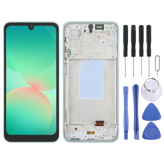 For Samsung Galaxy A26 SM-A266B 6.46 inch OLED LCD Screen Digitizer Full Assembly with Frame (Green)
