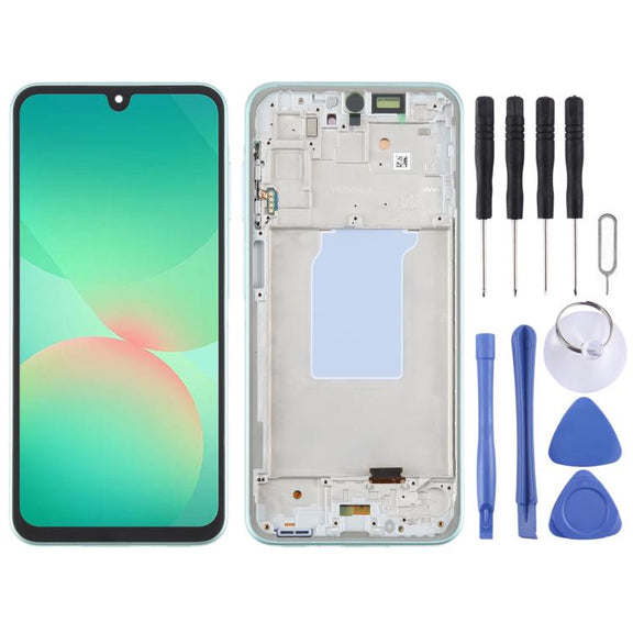 For Samsung Galaxy A26 SM-A266B 6.66 inch OLED LCD Screen Digitizer Full Assembly with Frame (Green)