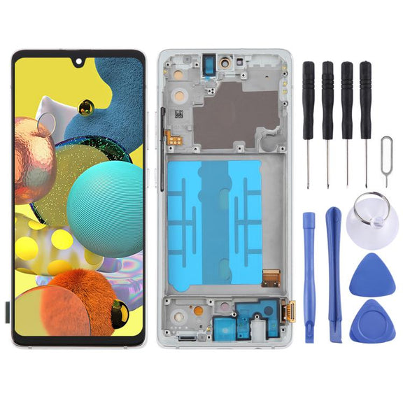 For Samsung Galaxy A51 5G SM-A516 6.36 inch OLED LCD Screen Digitizer Full Assembly with Frame (Silver)