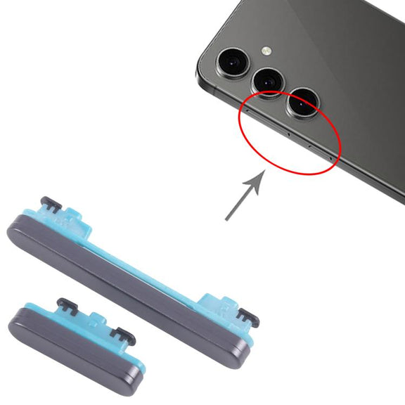For Samsung Galaxy S24 FE SM-S721B 10pcs Power Button and Volume Control Button (Black)