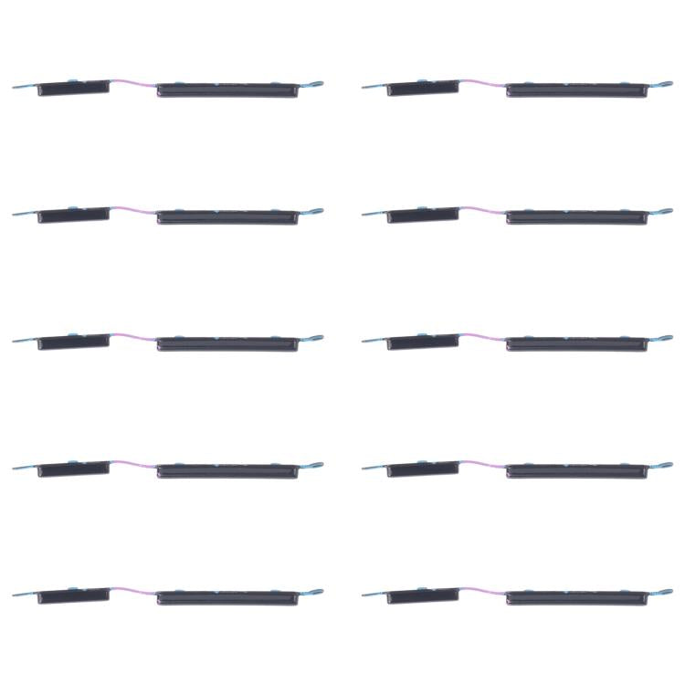 For Samsung Galaxy A04e SM-A042F 10pcs Power Button and Volume Control Button (Black)