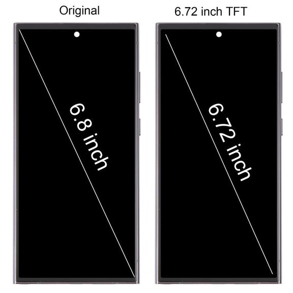 For Samsung Galaxy S23 Ultra SM-S918B 6.72 inch TFT LCD Screen Digitizer Full Assembly with Frame, Not Supporting Fingerprint Identification (Silver)