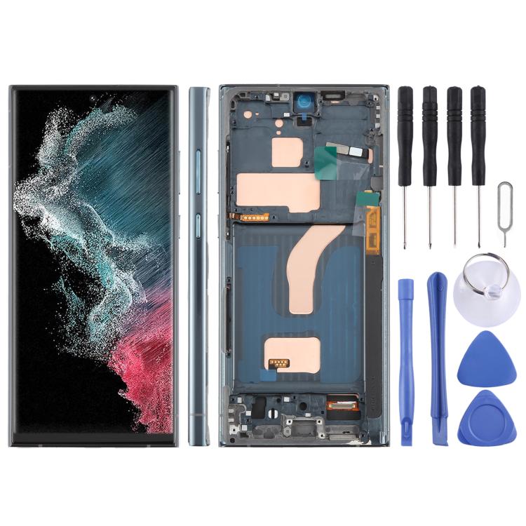 For Samsung Galaxy S22 Ultra SM-S908B 6.72 inch TFT LCD Screen Digitizer Full Assembly with Frame, Not Supporting Fingerprint Identification (Green)