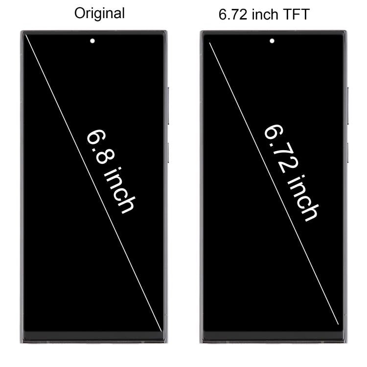 For Samsung Galaxy S22 Ultra SM-S908B 6.72 inch TFT LCD Screen Digitizer Full Assembly with Frame, Not Supporting Fingerprint Identification (Grey)