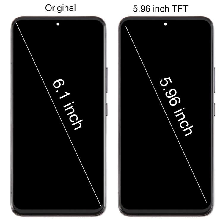 For Samsung Galaxy S22 SM-S901B 5.96 inch TFT LCD Screen Digitizer Full Assembly with Frame, Not Supporting Fingerprint Identification (Black)